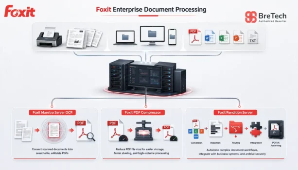Foxit enterprise document processing workflow diagram