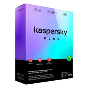 Kaspersky Plus antivirus software retail box packaging