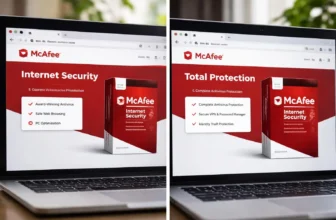 McAfee Internet Security and Total Protection on laptop