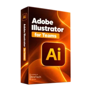 Adobe Illustrator for Teams software box with orange design