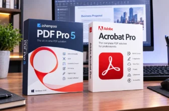 Ashampoo PDF Pro 5 and Adobe Acrobat Pro boxes