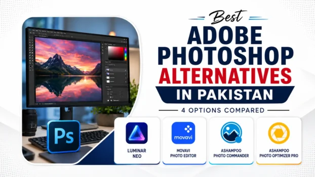 Best Adobe Photoshop alternatives in Pakistan comparison graphic