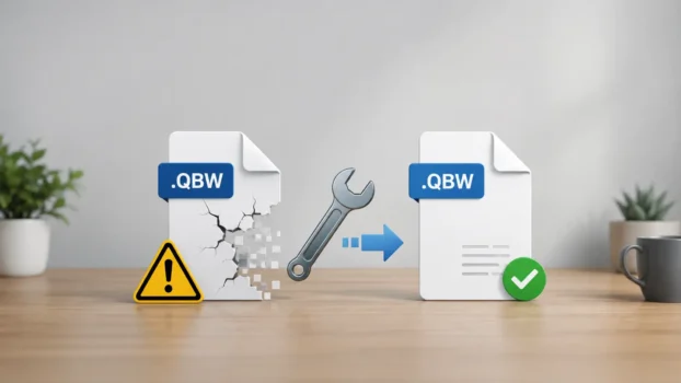 Repairing corrupted QBW file to fixed version