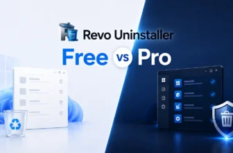 Revo Uninstaller Free vs Pro comparison graphic